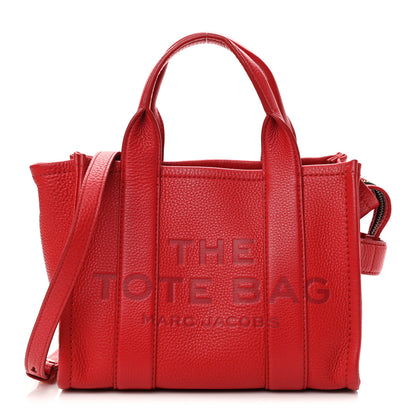 Marc Jacobs Grained Calfskin Small The Tote Bag Red 1 of 10