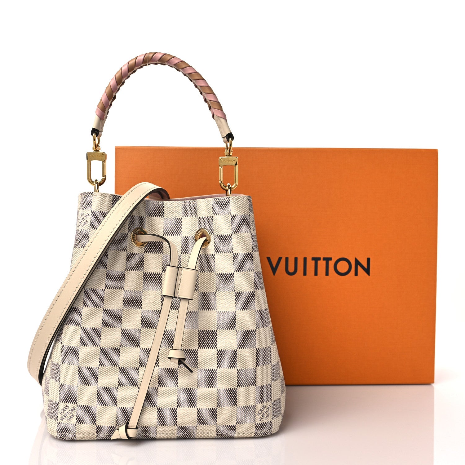 Louis Vuitton Damier Azur Braided Neonoe BB Pink 10 of 10