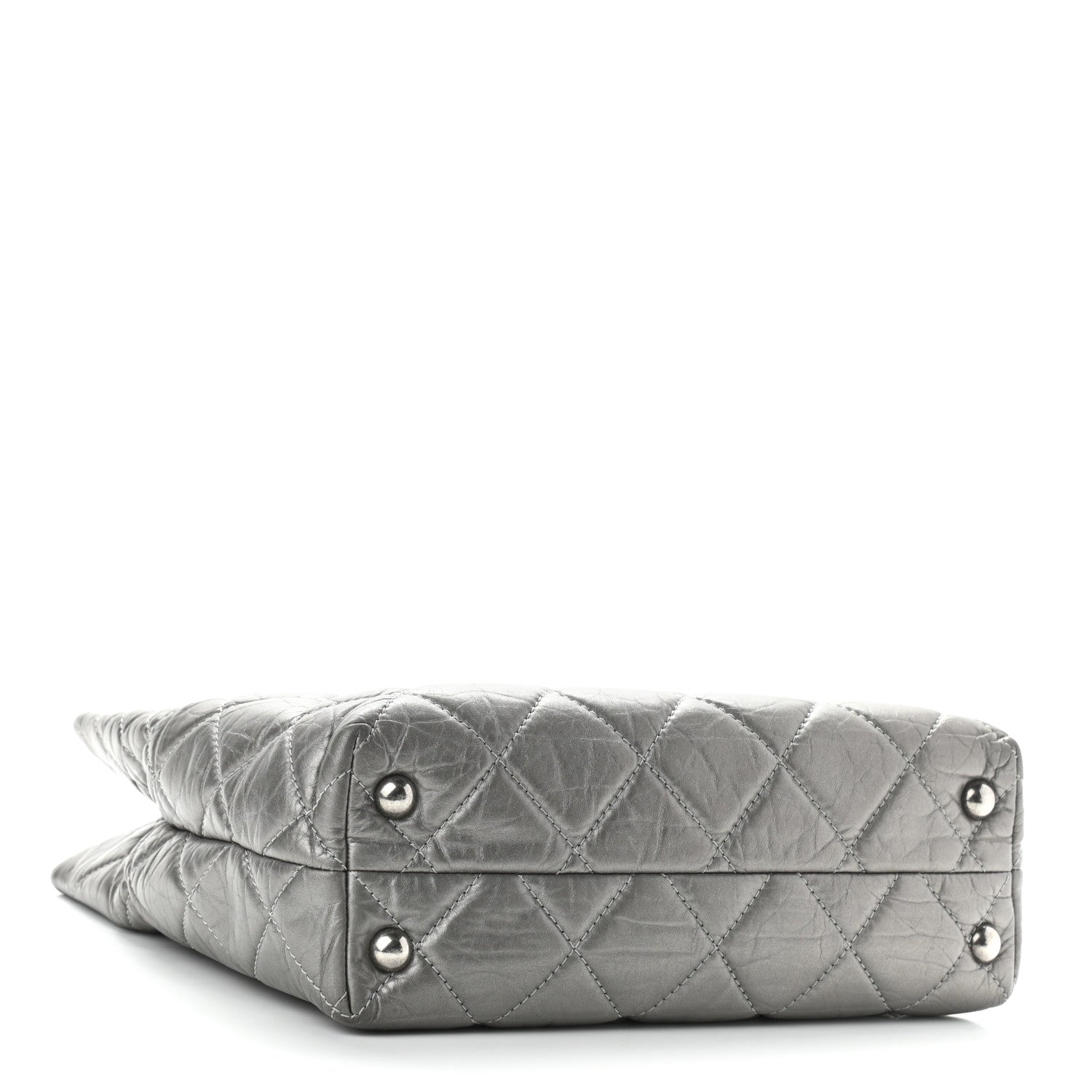 Chanel Metallic Aged Calfskin Quilted Reissue 2.55 Tote Dark Grey 4 of 12