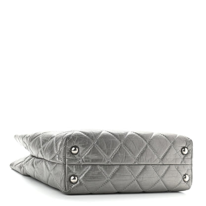 Chanel Metallic Aged Calfskin Quilted Reissue 2.55 Tote Dark Grey 4 of 12