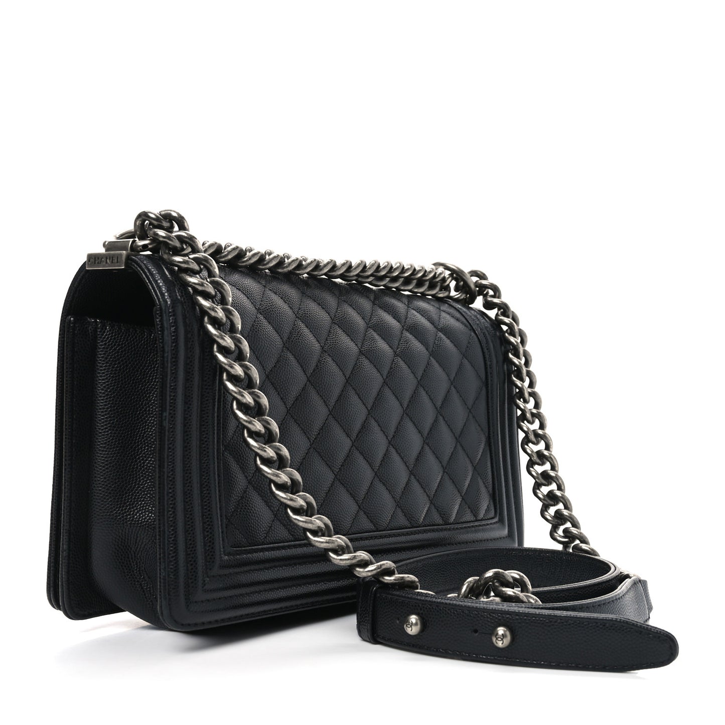 Caviar Quilted Medium Boy Flap Black