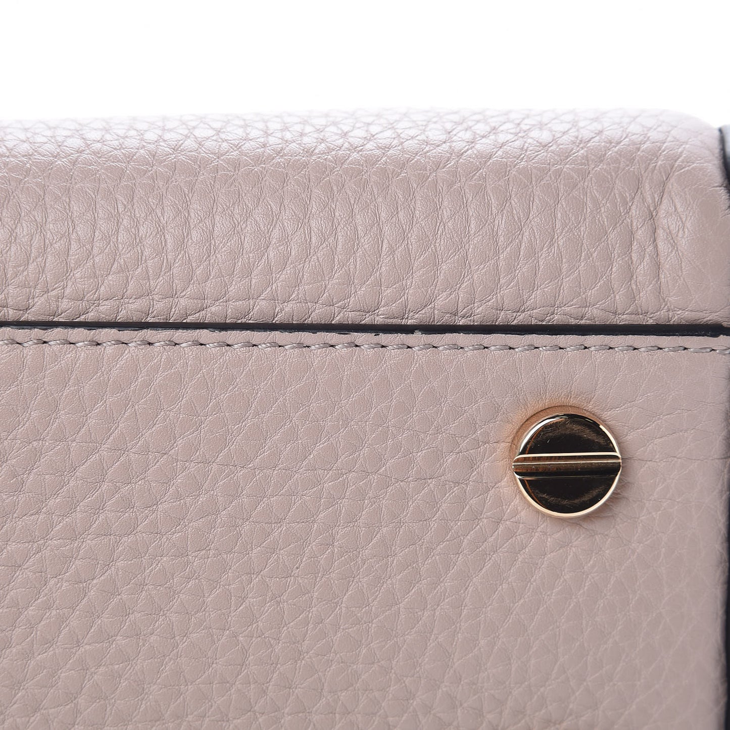 Pebbled Calfskin Rockstud Top Handle Shoulder Bag Poudre