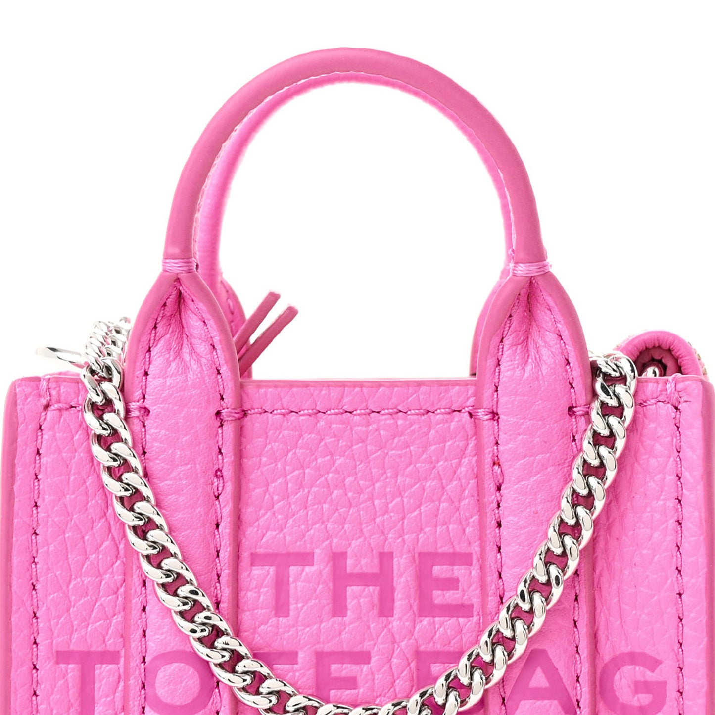 Grained Calfskin Nano The Tote Bag Crossbody Bow Pink