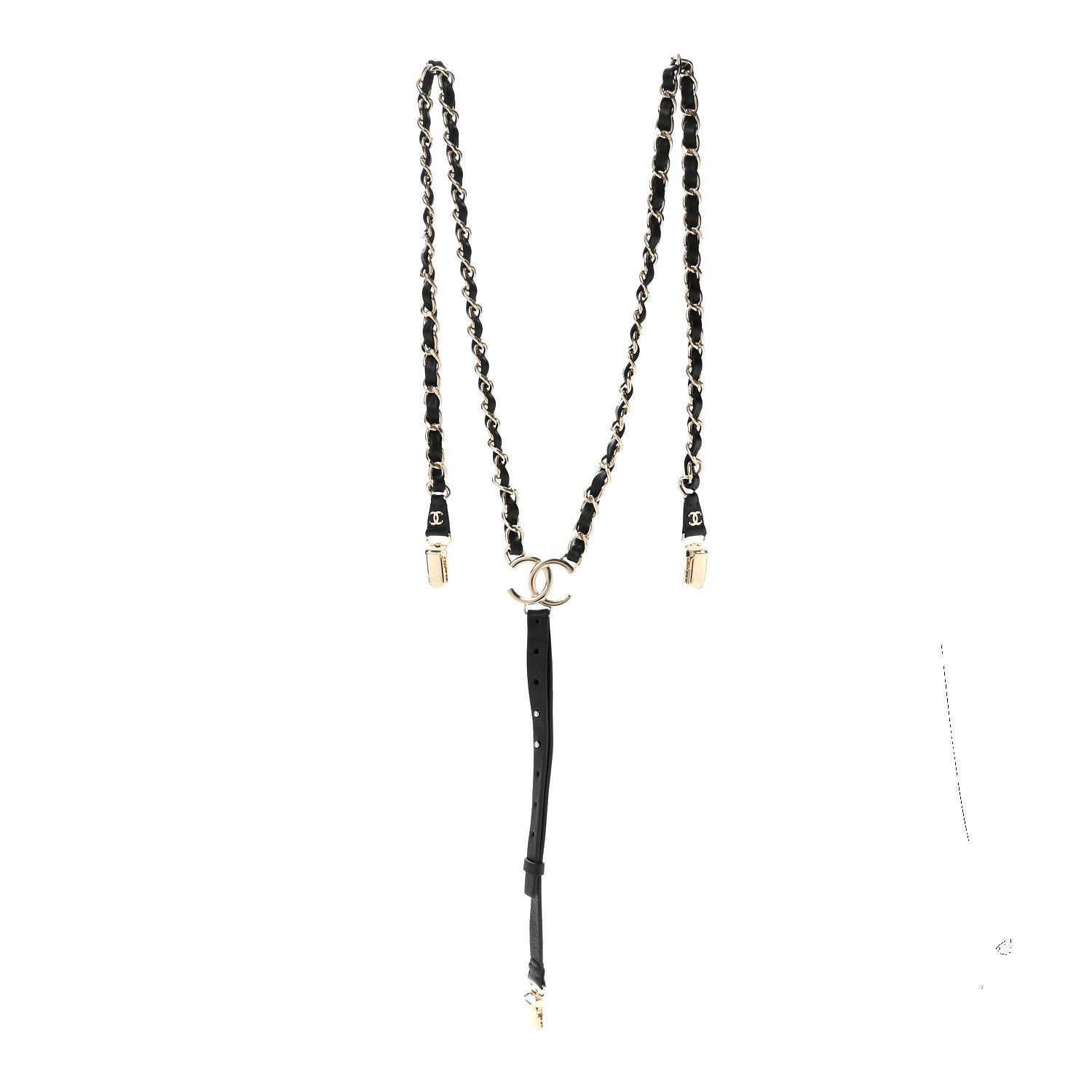 Chanel Calfskin CC Chain Suspenders M Black 1 of 4