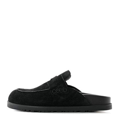 Hermes Suede Calfskin Go Mules 35 Black 1 of 10