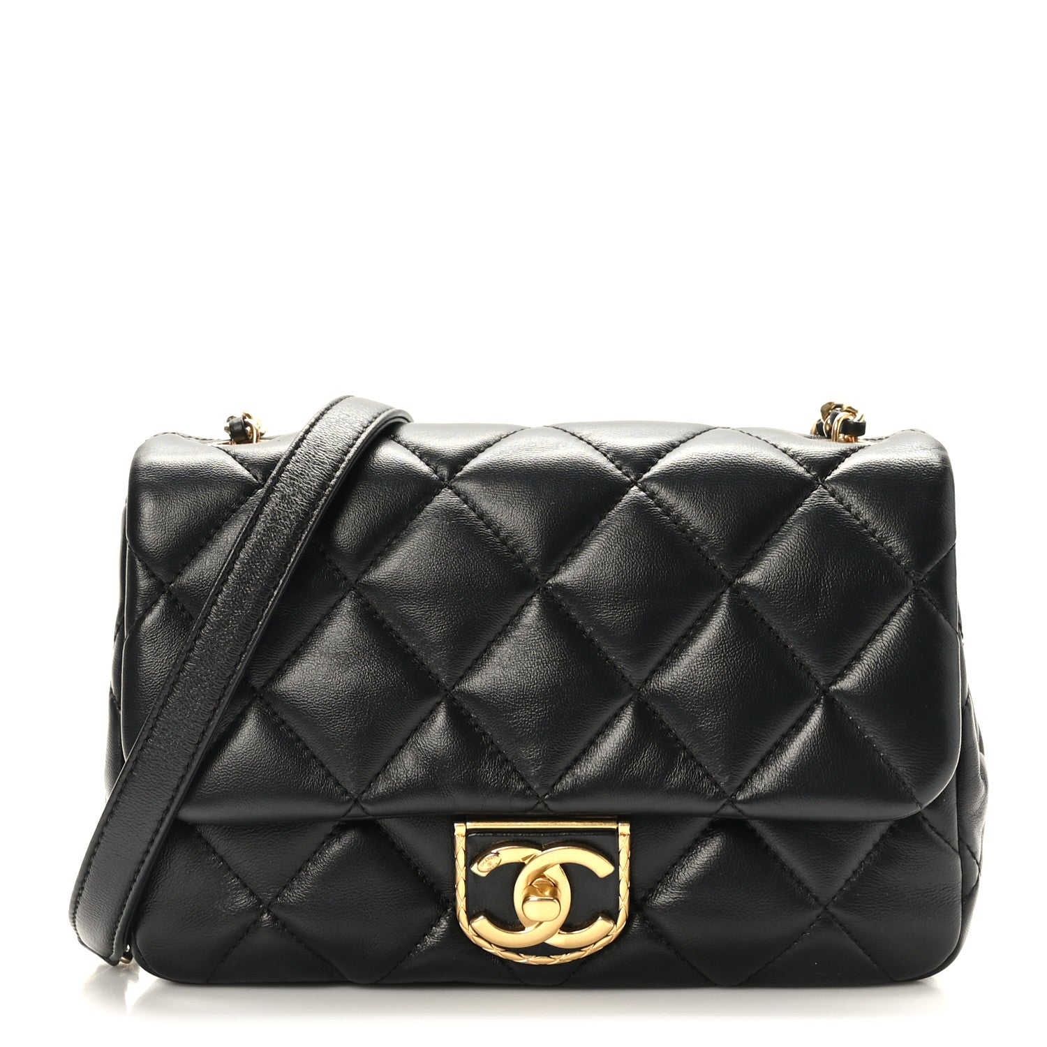 Chanel Lambskin Quilted Mini Flap Black 1 of 9