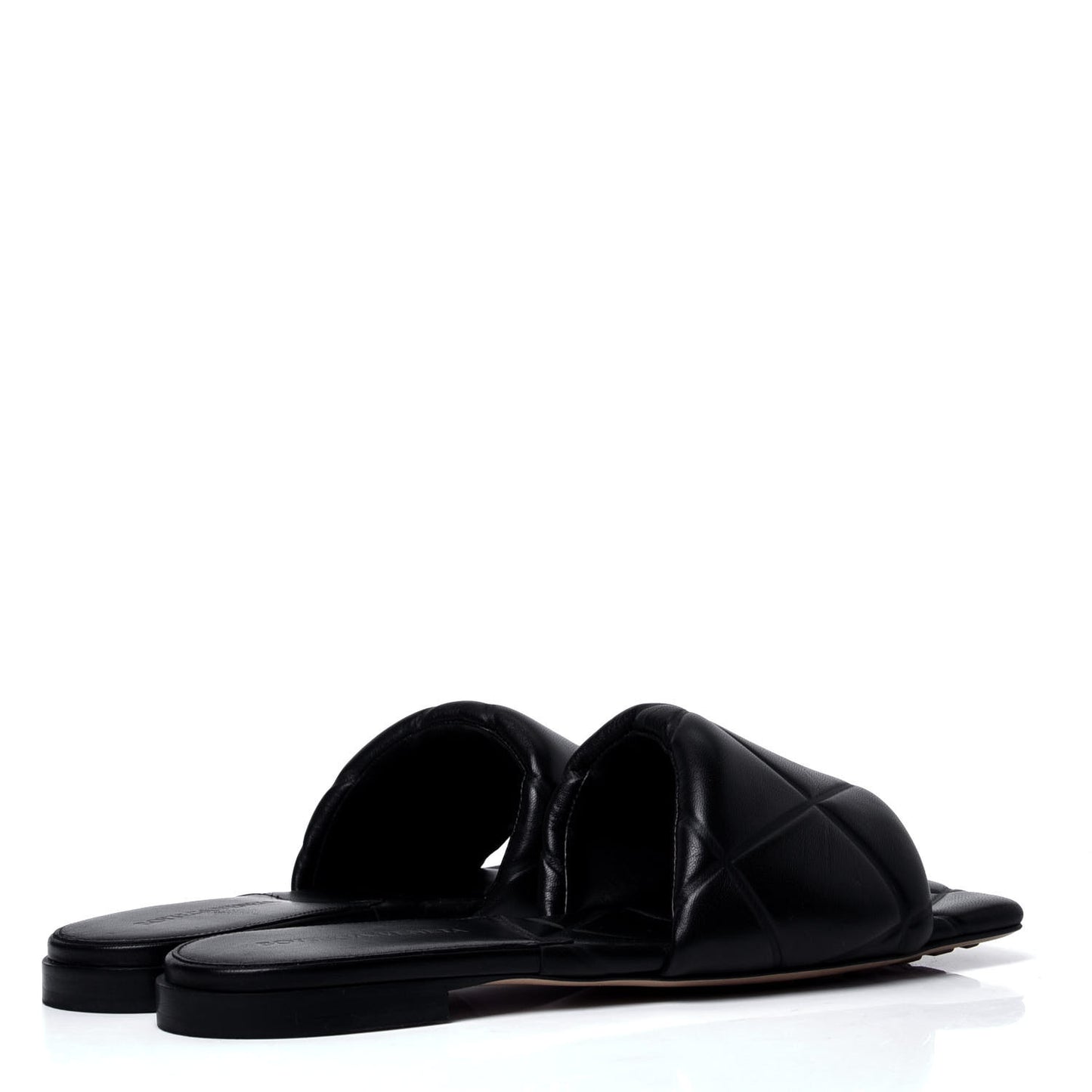 Nappa Quilted Rubber Lido Flat Sandals 37.5 Black