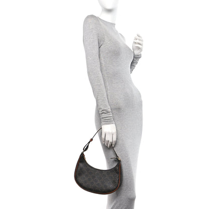 Celine Triomphe Canvas Calfskin Ava Shoulder Bag Tan 2 of 10
