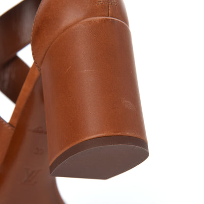 Louis Vuitton Calfskin Monogram Horizon Sandal 39 Cognac Brown 20 of 38