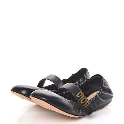 Christian Dior Lambskin Baby-D Ballet Flats 37.5 Black 3 of 9