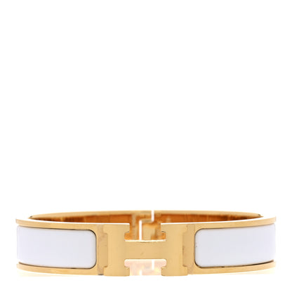 Hermes Enamel Narrow Clic Clac H Bracelet PM White 1 of 4