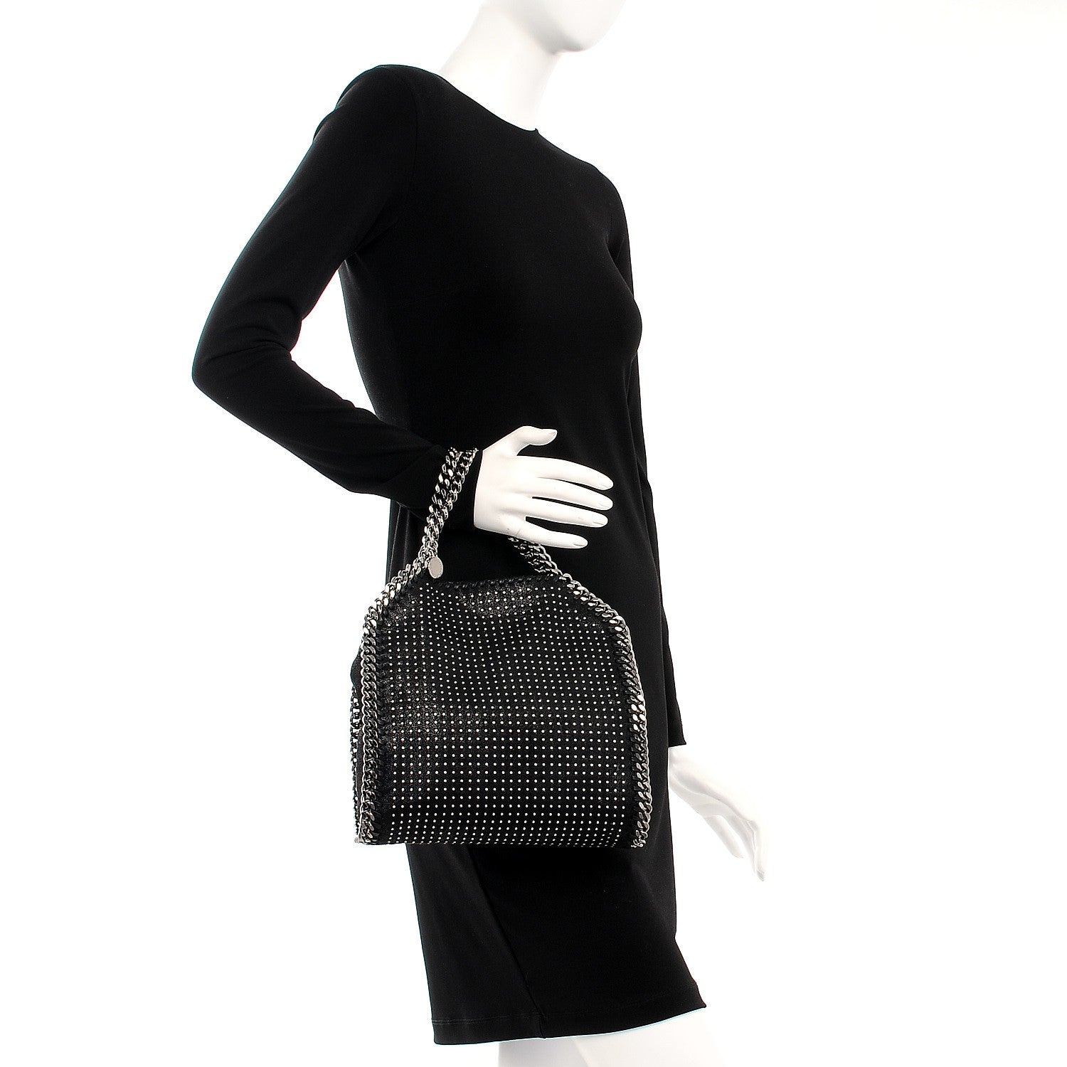 Stella McCartney Shaggy Deer All Over Studs Mini Falabella Tote Black 3 of 8
