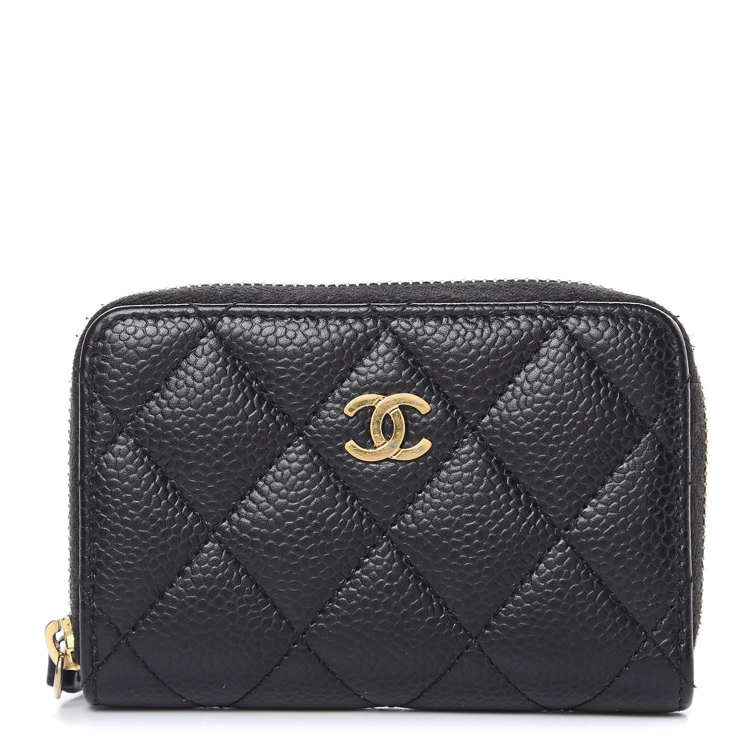 Chanel Caviar Quilted Zip Coin Purse Black 1 of 8