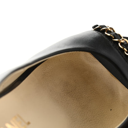 Chanel Lambskin Peep Toe CC Pumps 37 Black 11 of 12