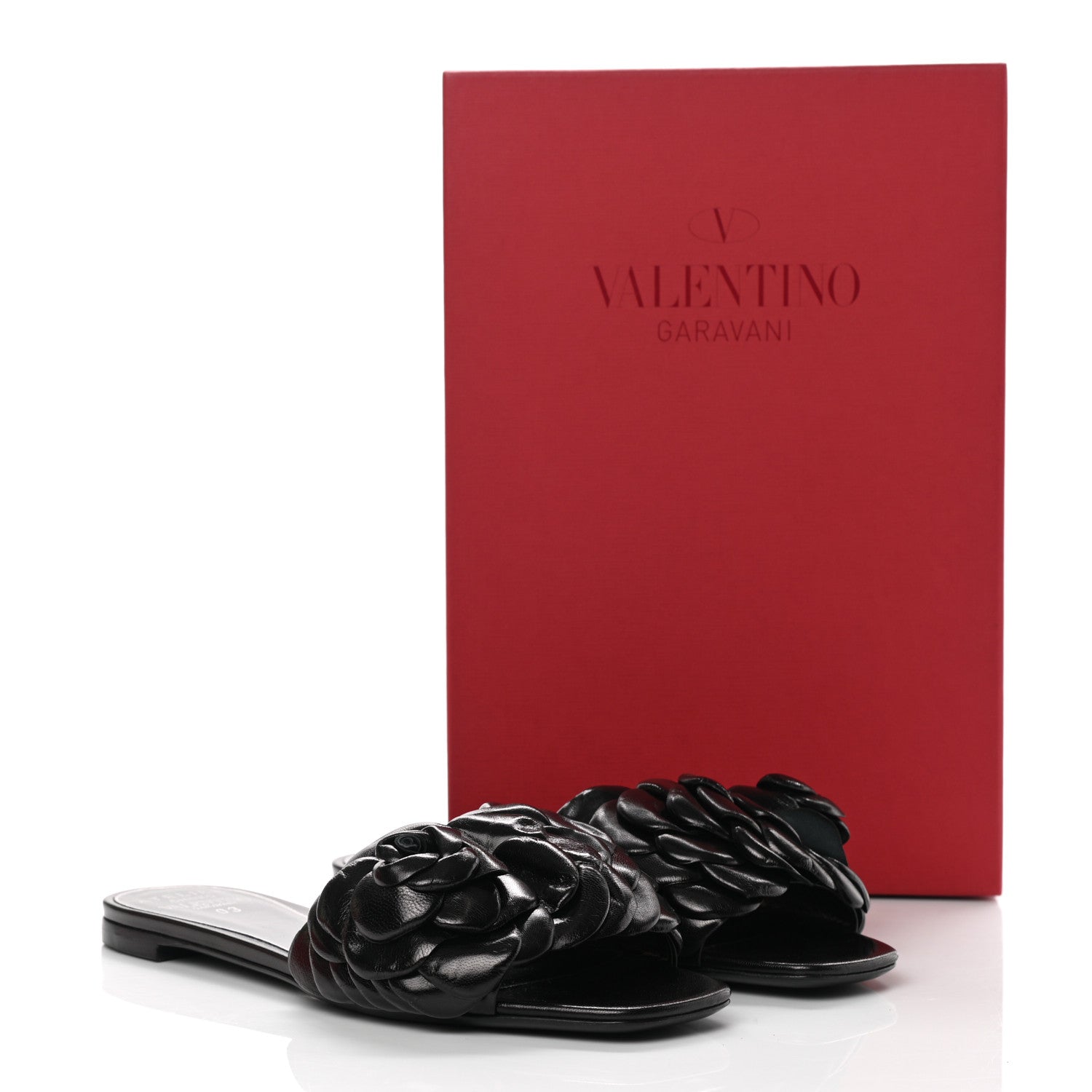 Valentino Garavani Nappa Atelier 03 Rose Edition Slide Sandals 38 Black 10 of 10