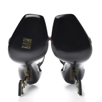 Saint Laurent Calfskin Opyum Sandals 39.5 Brown 5 of 7