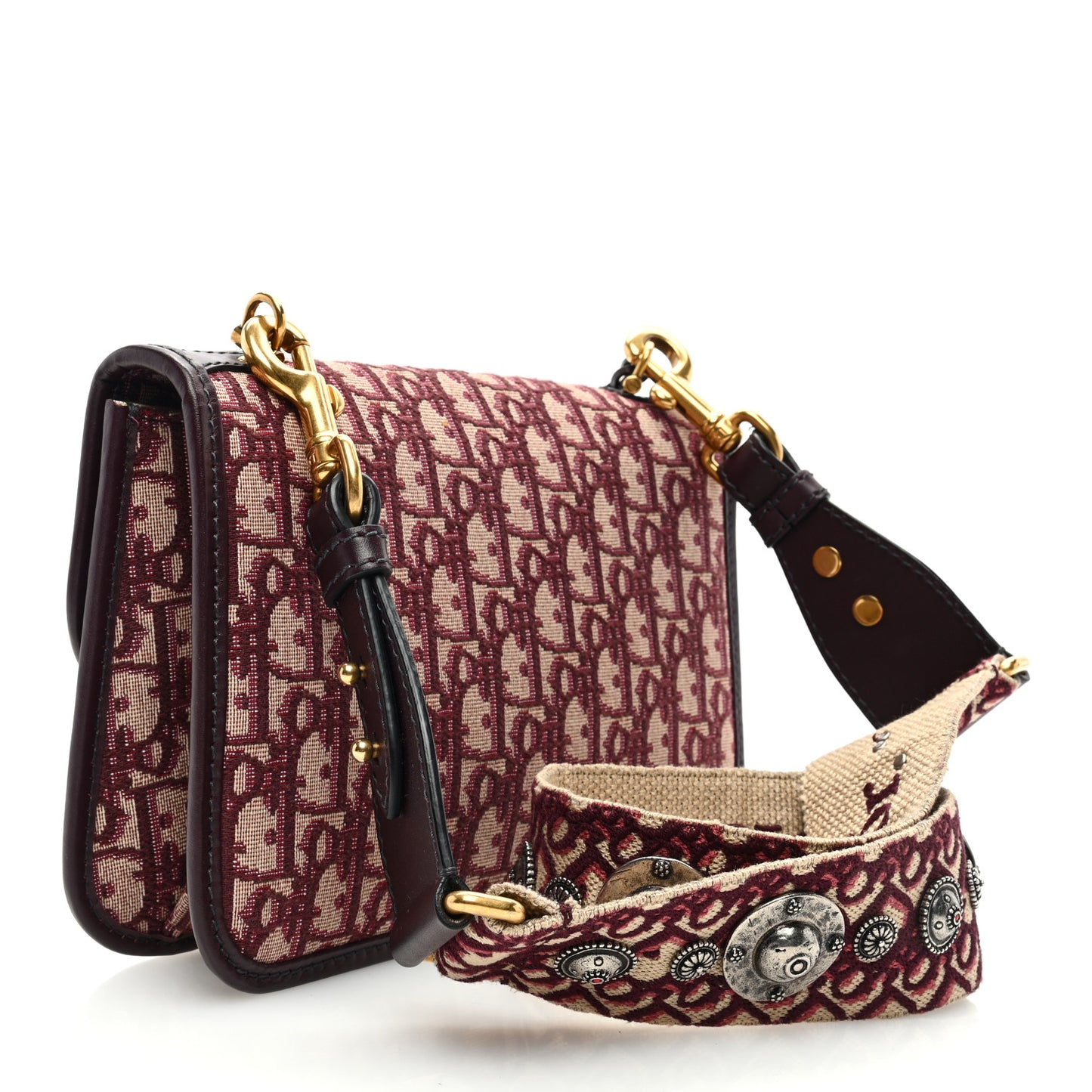 Oblique DiorAddict Flap Bag Burgundy
