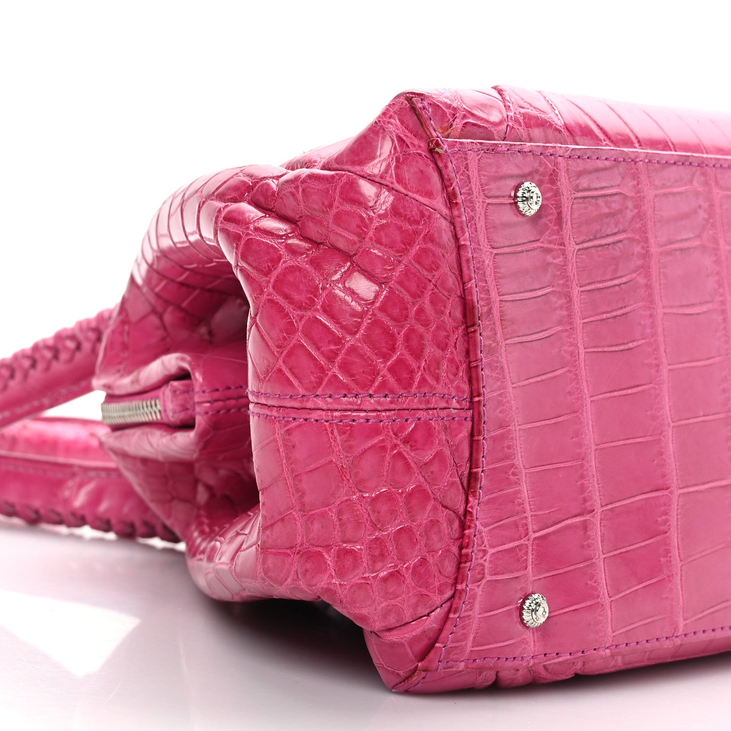 Salvatore Ferragamo Crocodile Shoulder Bag Pink 7 of 8