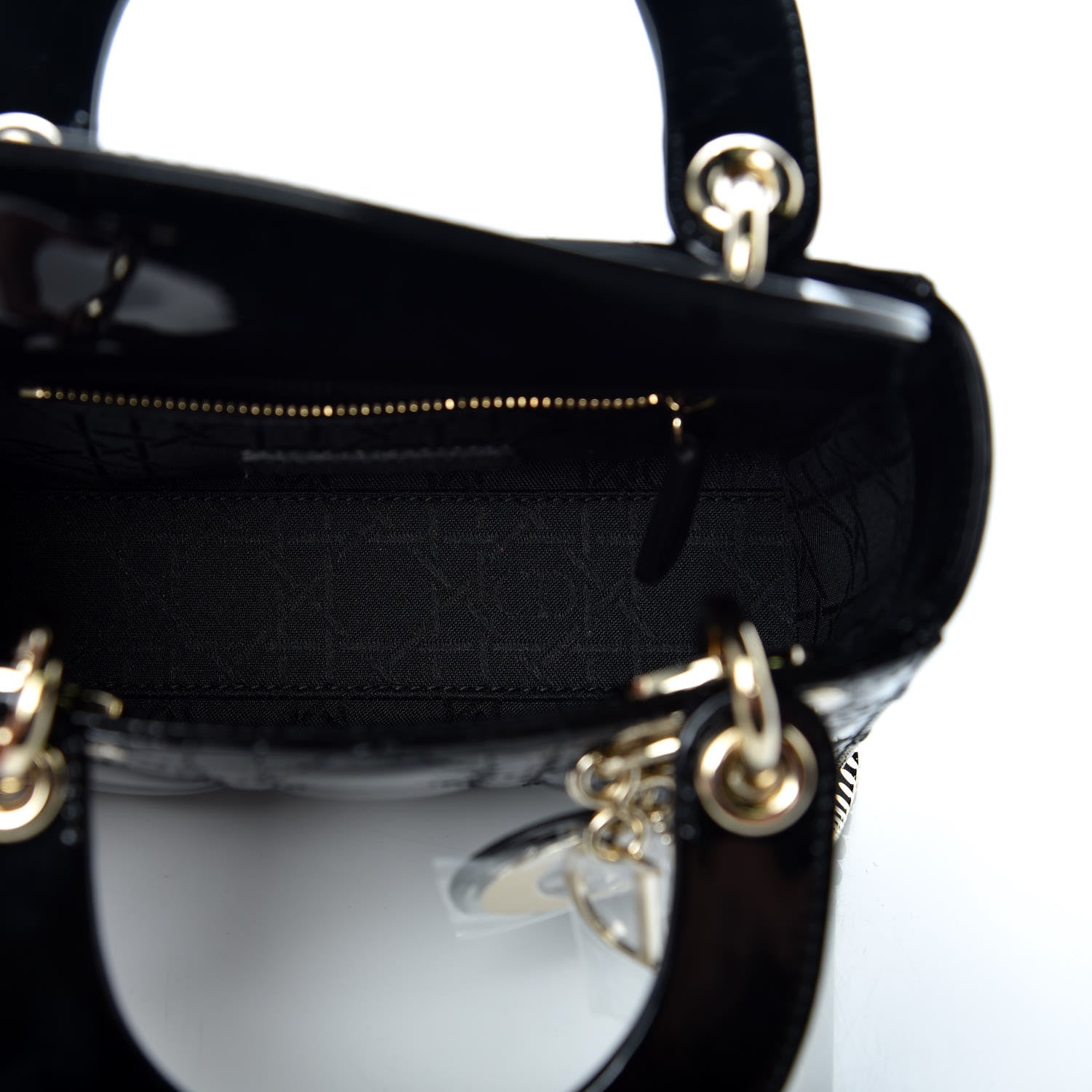 Christian Dior Patent Cannage Mini Lady Dior Black 7 of 10