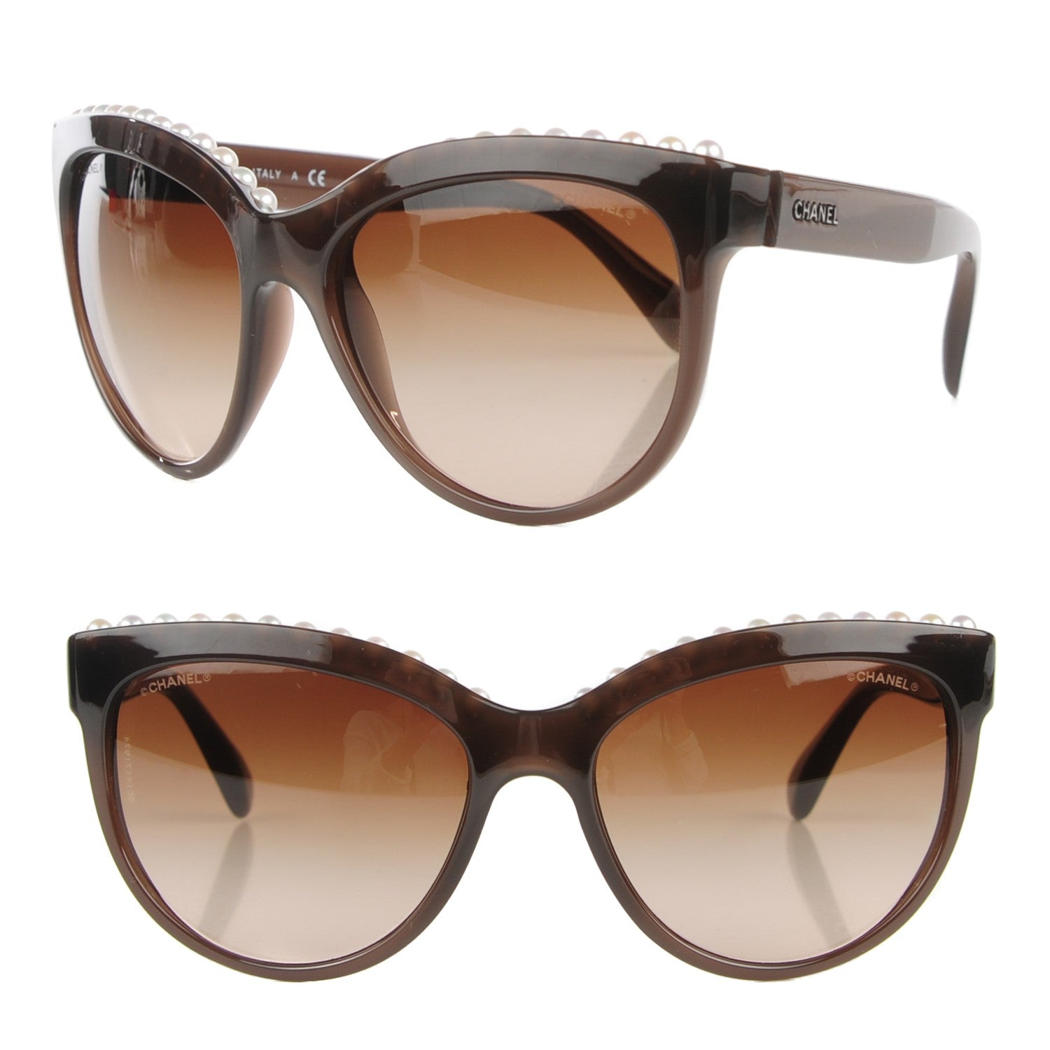 Chanel Freshwater Cultured Pearl Butterfly Sunglasses 6040-H Brown 1 of 7