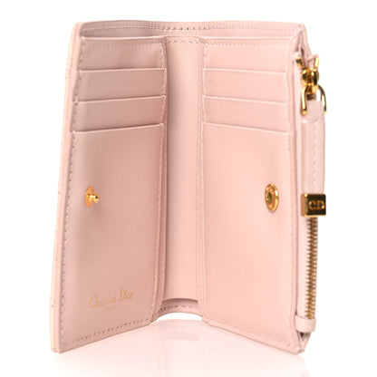 Christian Dior Grained Calfskin Supple Cannage Caro Dahlia Wallet Powder Pink 5 of 13