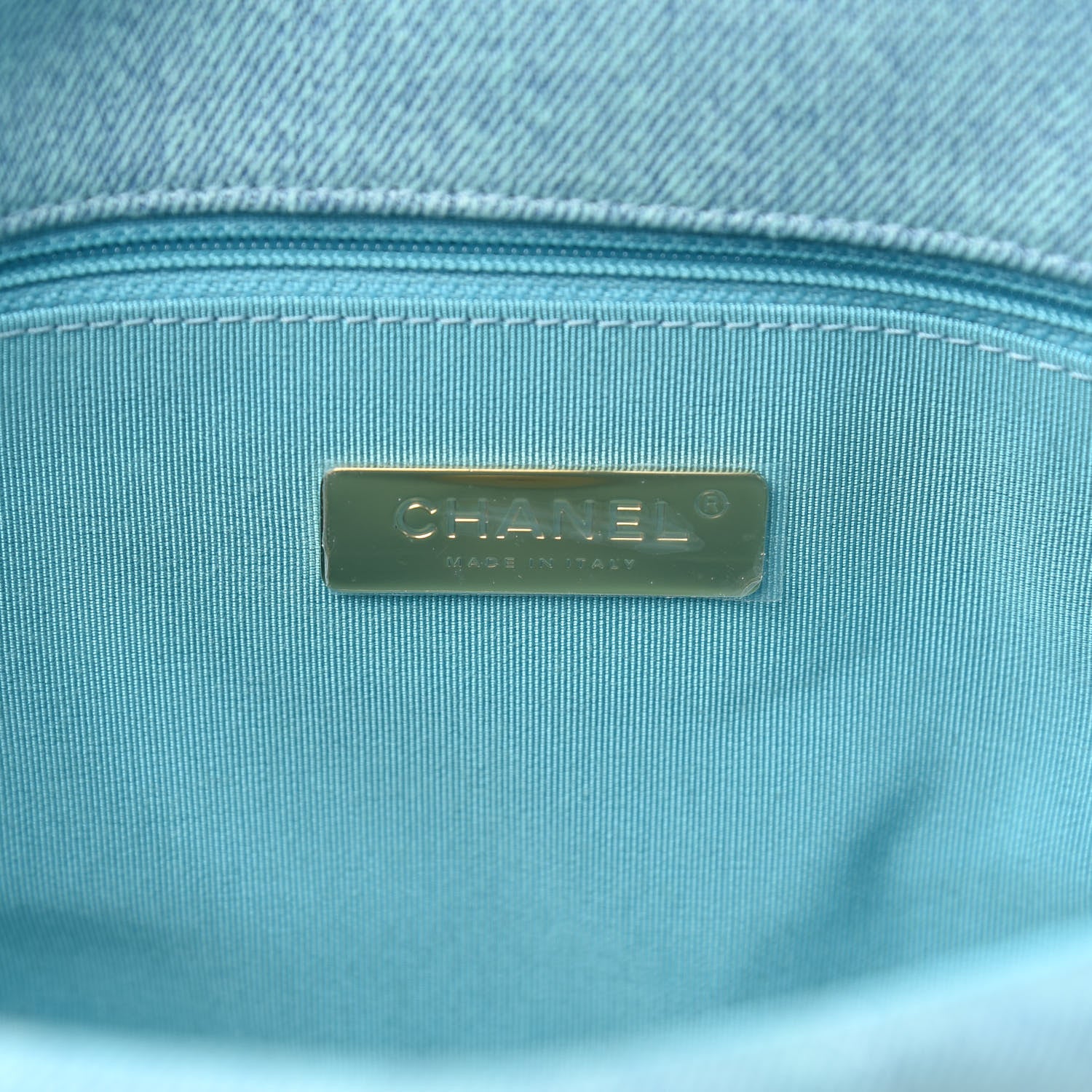 Chanel Denim Quilted Medium Chanel 19 Flap Neon Blue 6 of 11