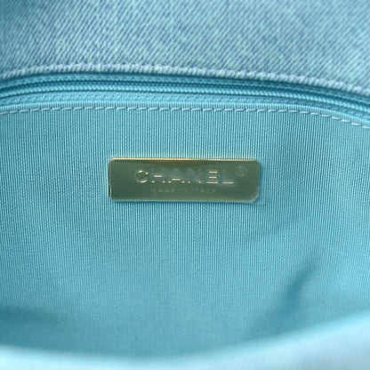 Chanel Denim Quilted Medium Chanel 19 Flap Neon Blue 6 of 11