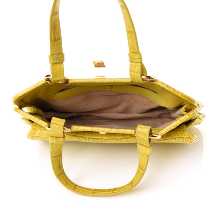 Bottega Veneta Crocodile Flap Pocket Frame Tote Yellow 4 of 5