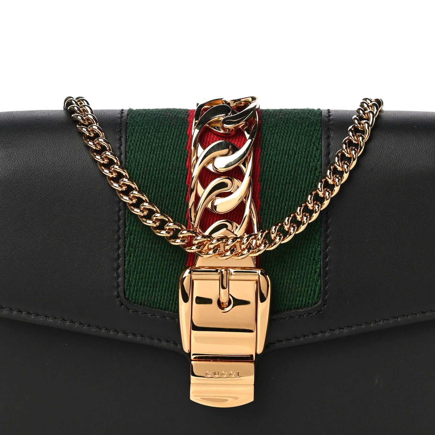 Calfskin Super Mini Sylvie Chain Shoulder Bag Black