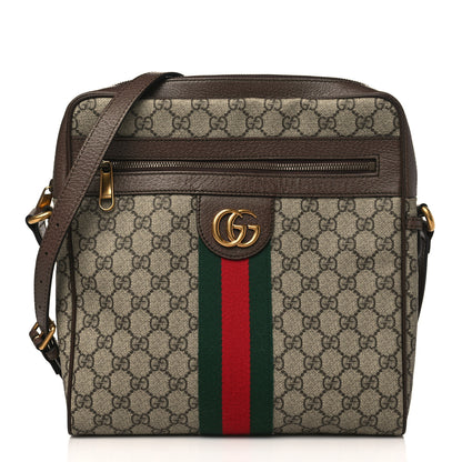 Gucci GG Supreme Monogram Web Medium Ophidia Messenger Bag Brown 1 of 9