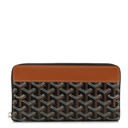 Goyard Goyardine Matignon Zip Around GM Wallet Black Gold 1 of 7