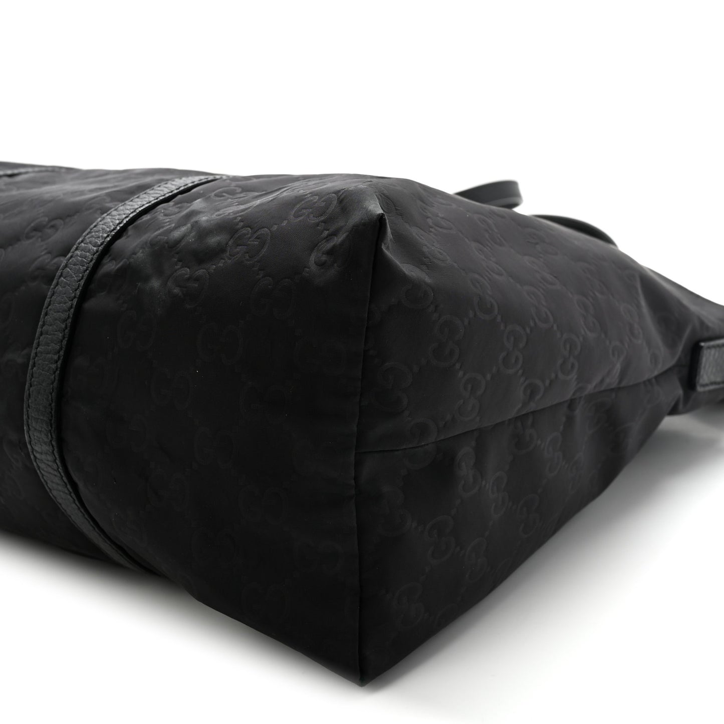 Nylon Monogram Dollar Calfskin Tote Black