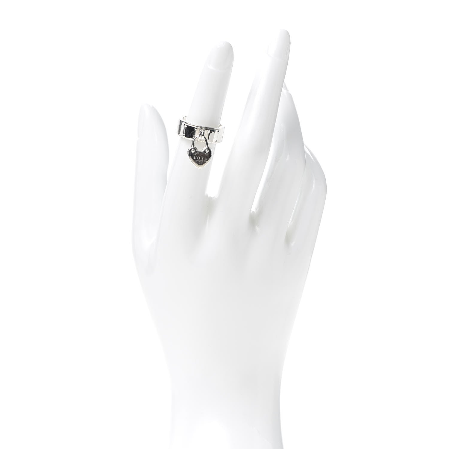 Tiffany Sterling Silver Return To Tiffany Lock Love Ring 49 4.75 2 of 6