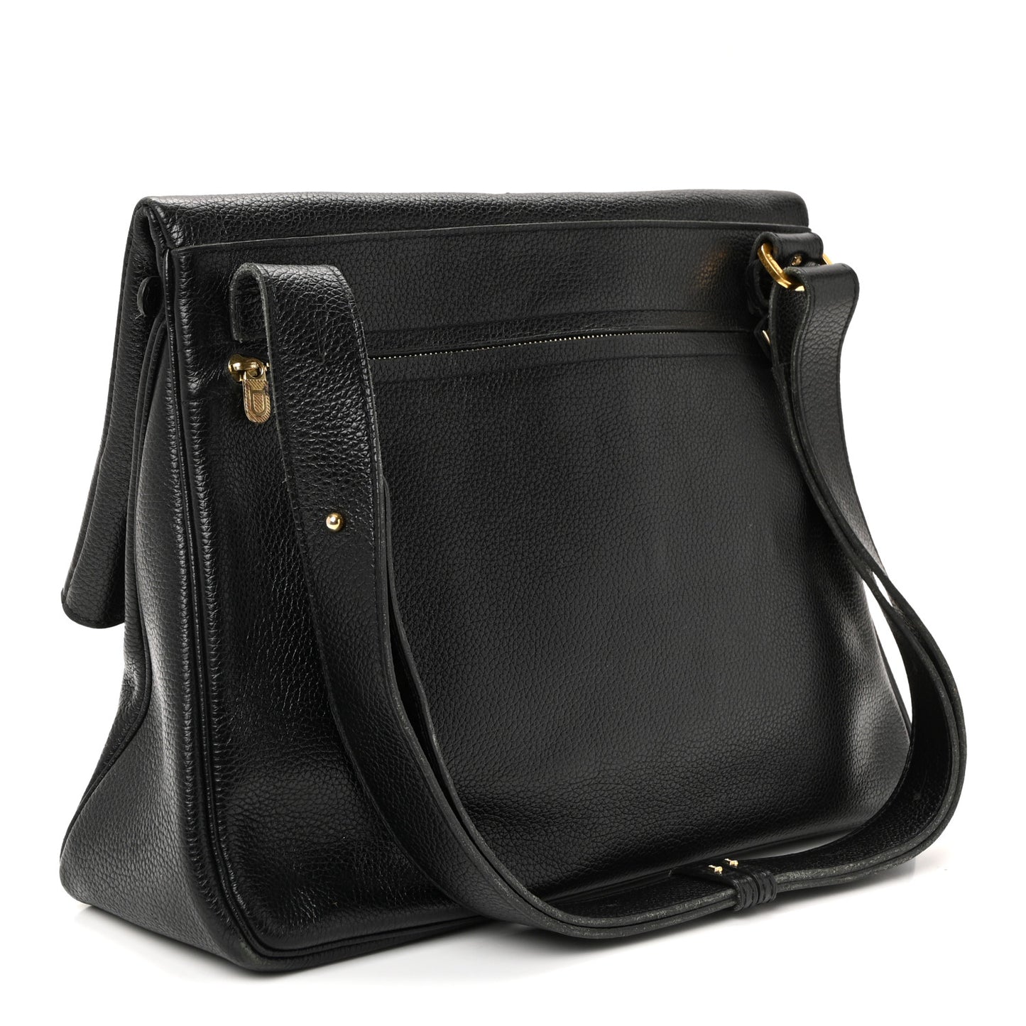 Grained Calfskin Shoulder Bag Black