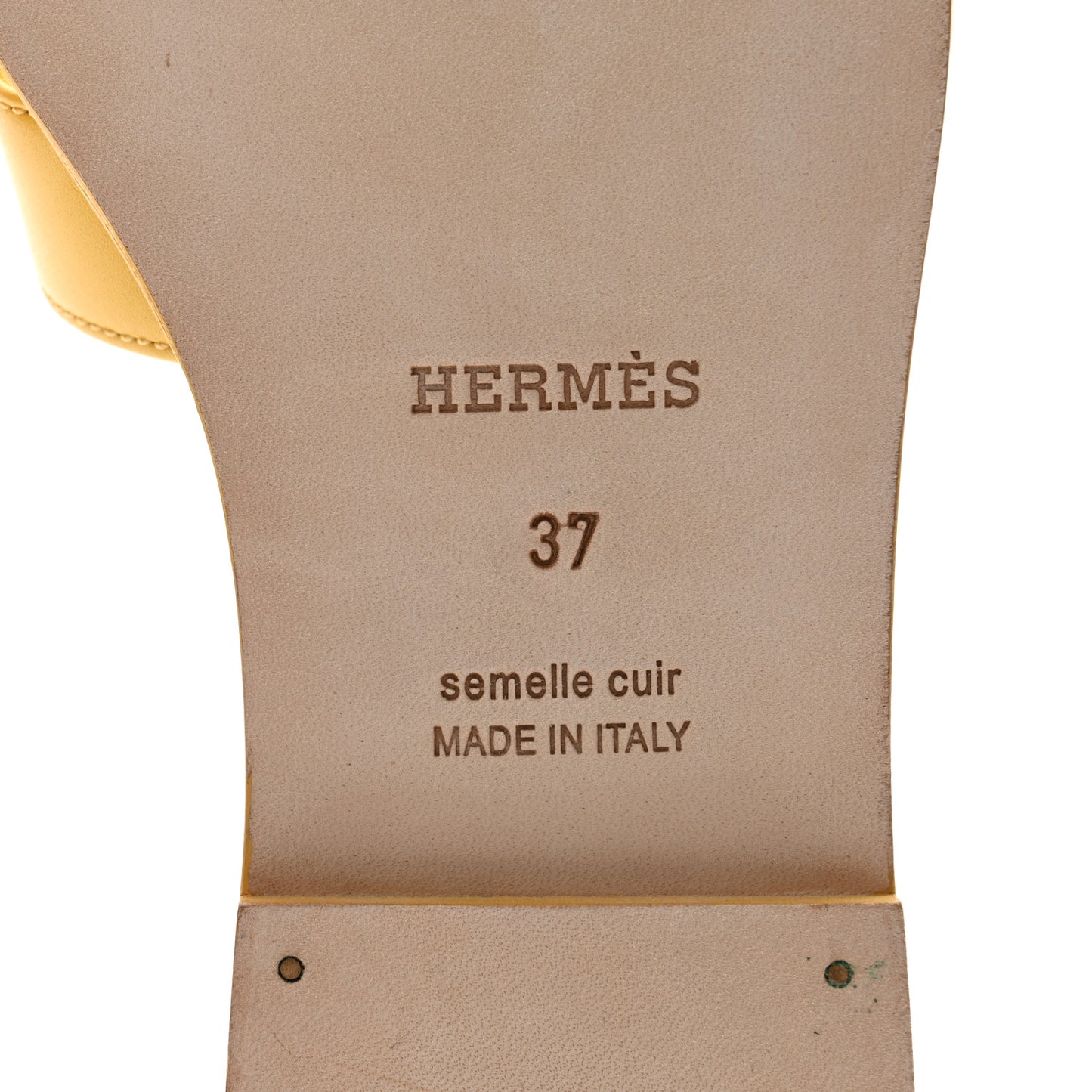 Calfskin Oran Sandals 37 Jaune Citron