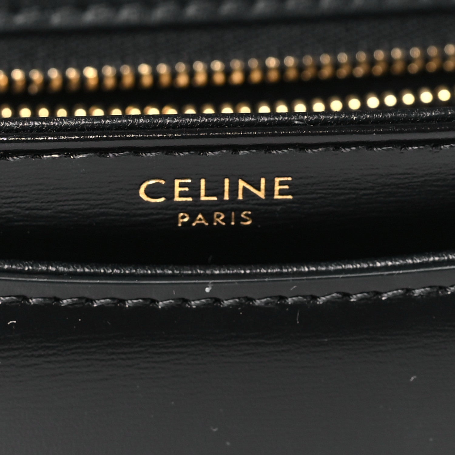 Celine Shiny Calfskin Besace Clea Chain Triomphe Black 6 of 9
