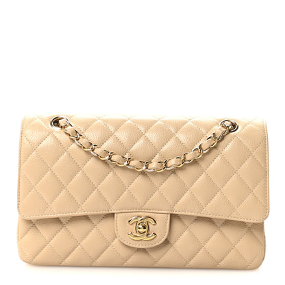 Chanel Caviar Quilted Medium Double Flap Beige 1 of 11