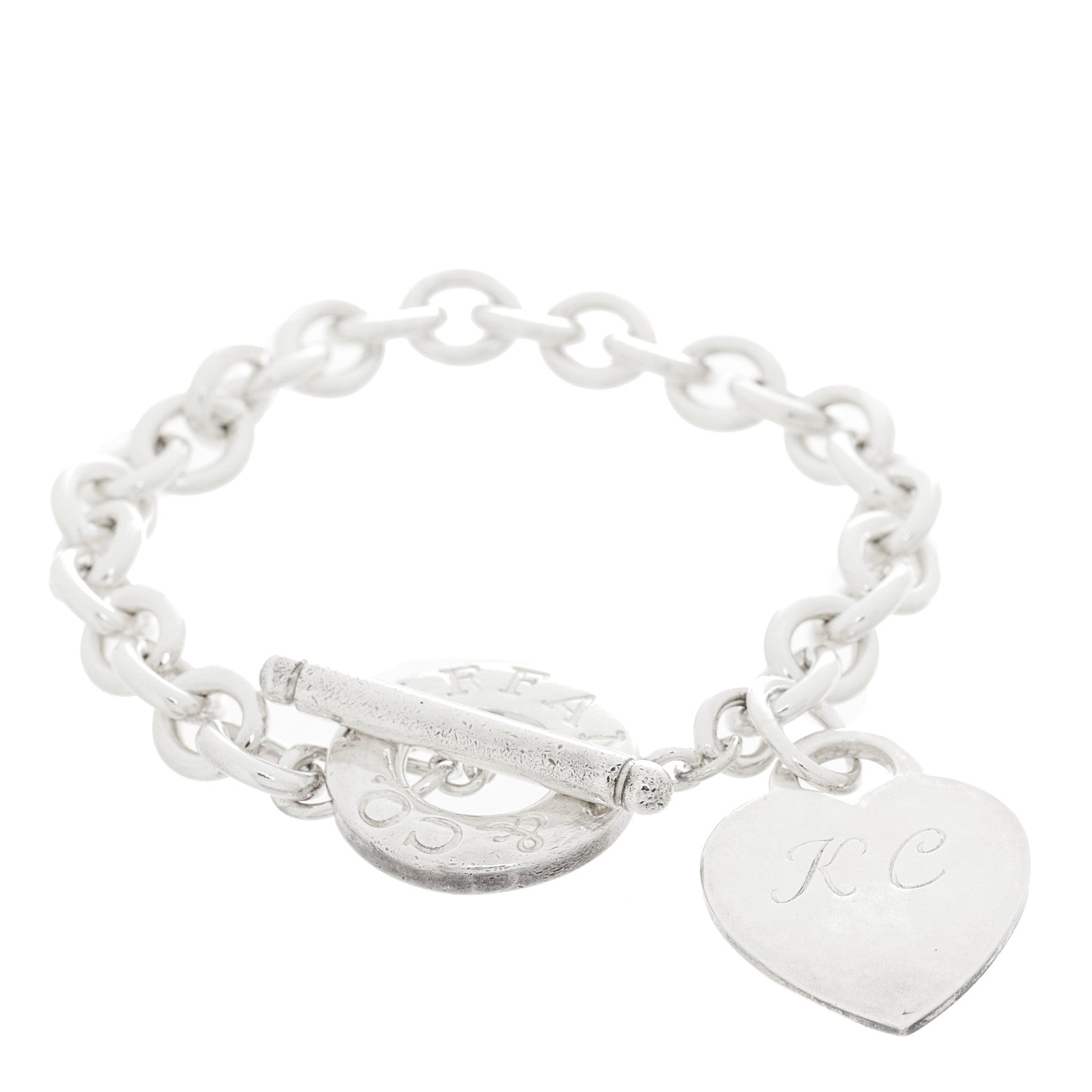 Tiffany Sterling Silver Heart Tag Toggle Bracelet 1 of 3