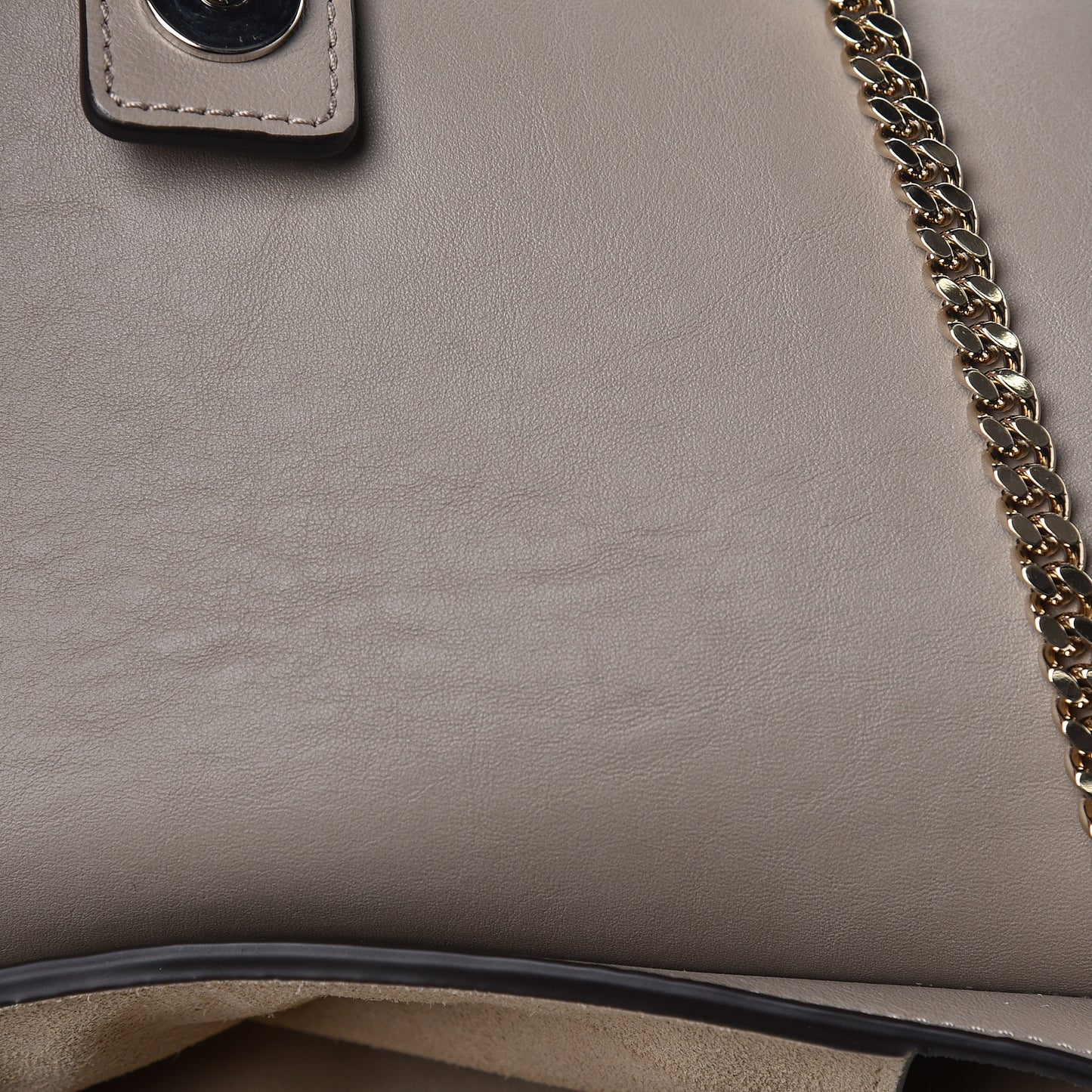 Suede Calfskin Small Faye Shoulder Bag Motty Grey