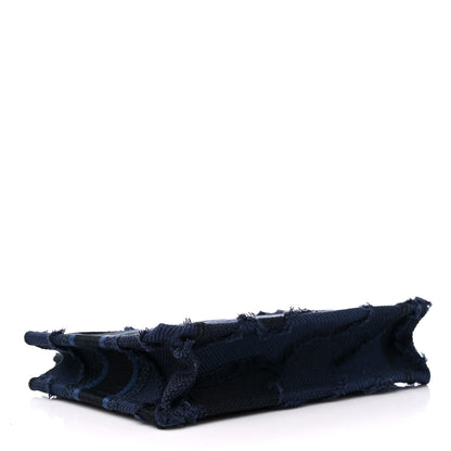 Christian Dior Canvas Embroidered Camouflage Mini Book Tote Blue 4 of 8