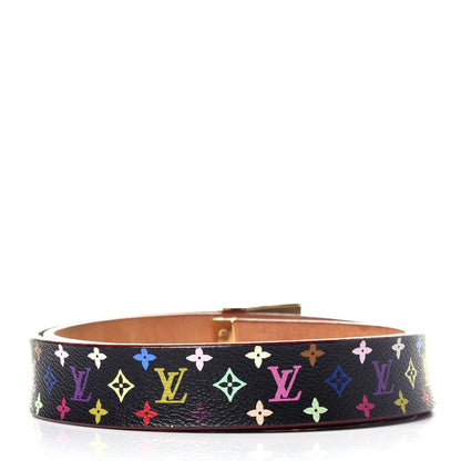 Louis Vuitton Monogram Multicolor LV Cut Reversible Belt 80 32 Black 2 of 9