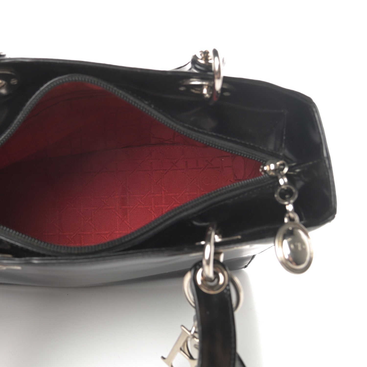 Christian Dior Glazed Calfskin Medium Lady Dior Black 5 of 15