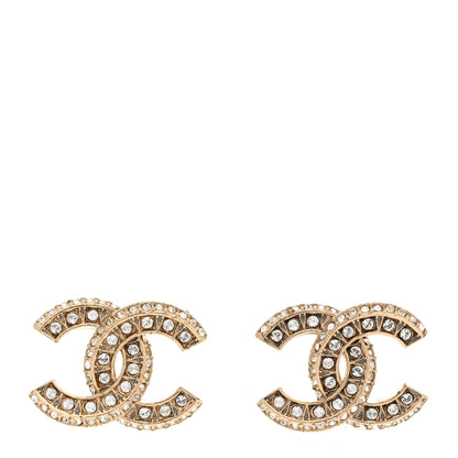 Chanel Crystal CC Earrings Light Gold 1 of 4