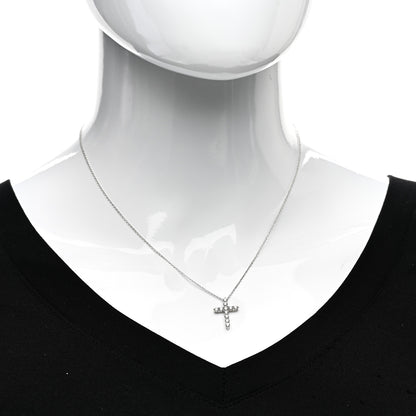 Tiffany Platinum Diamond Small Cross Pendant Necklace 2 of 4