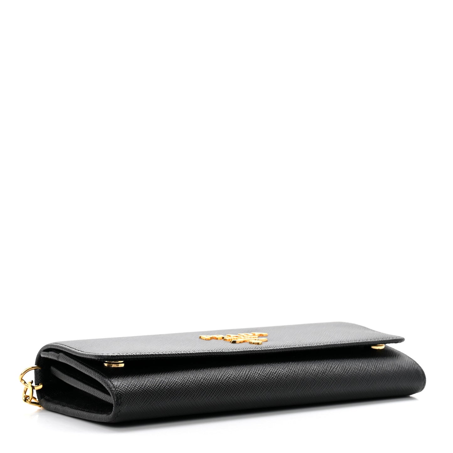 Saffiano Wallet on Chain Black