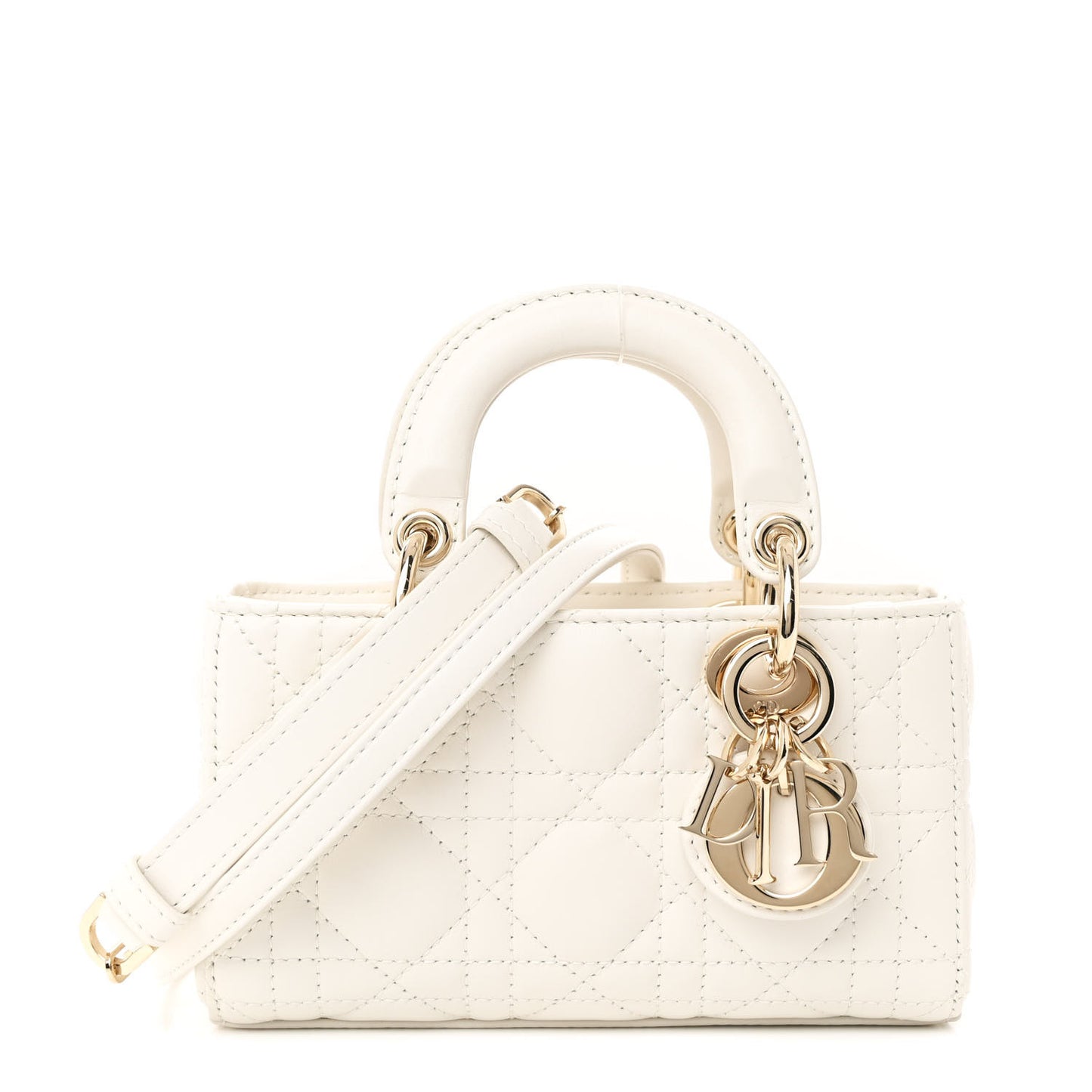 Lambskin Cannage Micro Lady D-Joy Latte