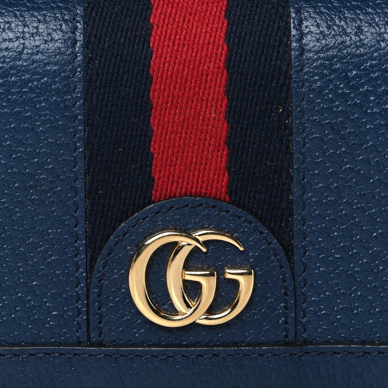 Gucci Textured Calfskin Web Ophidia Card Case Blue Agata 8 of 8