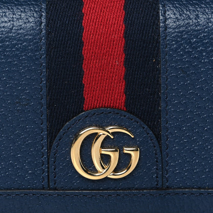 Gucci Textured Calfskin Web Ophidia Card Case Blue Agata 8 of 8