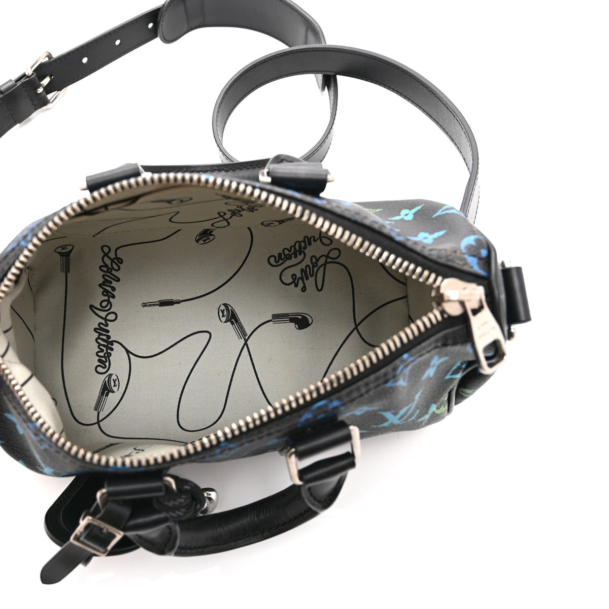 Monogram Iridescent Keepall Bandouliere 25 Black
