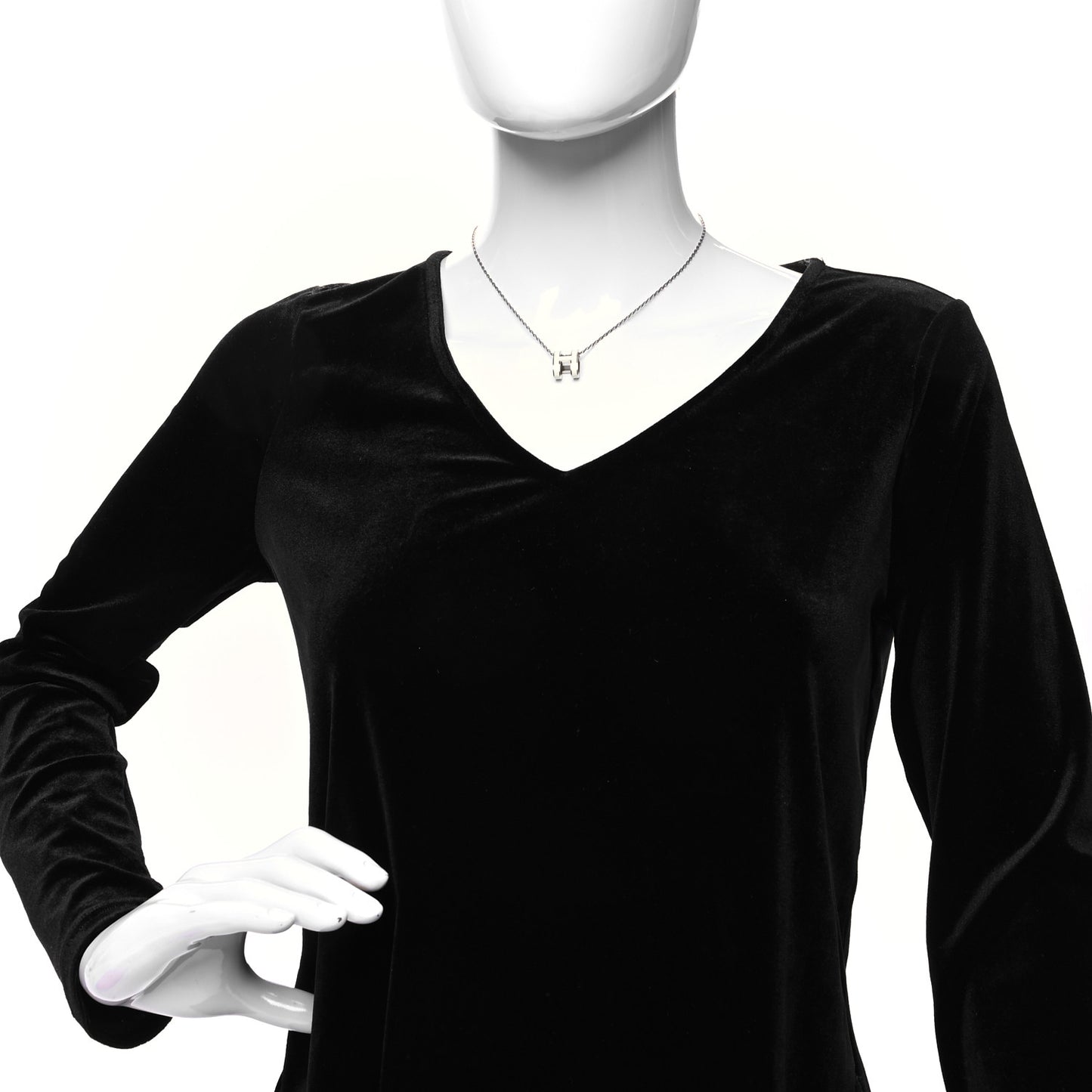 Palladium Pop H Pendant Necklace White